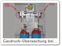 Gasdruck-berwachung bei der Interlabor Belp AG
Die Wasserstoffflaschen - Ex-Zone 2!
